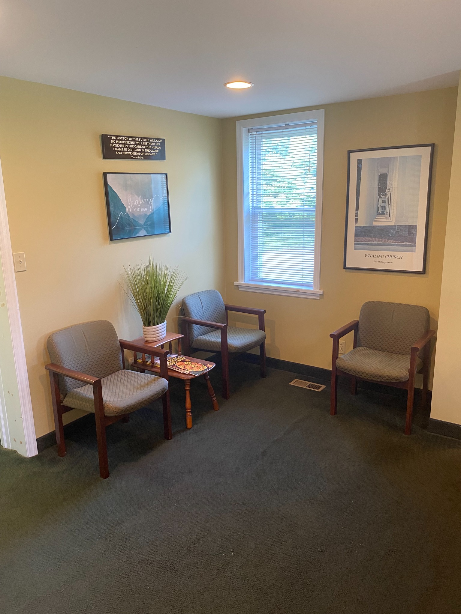 Comfortable patient waiting room